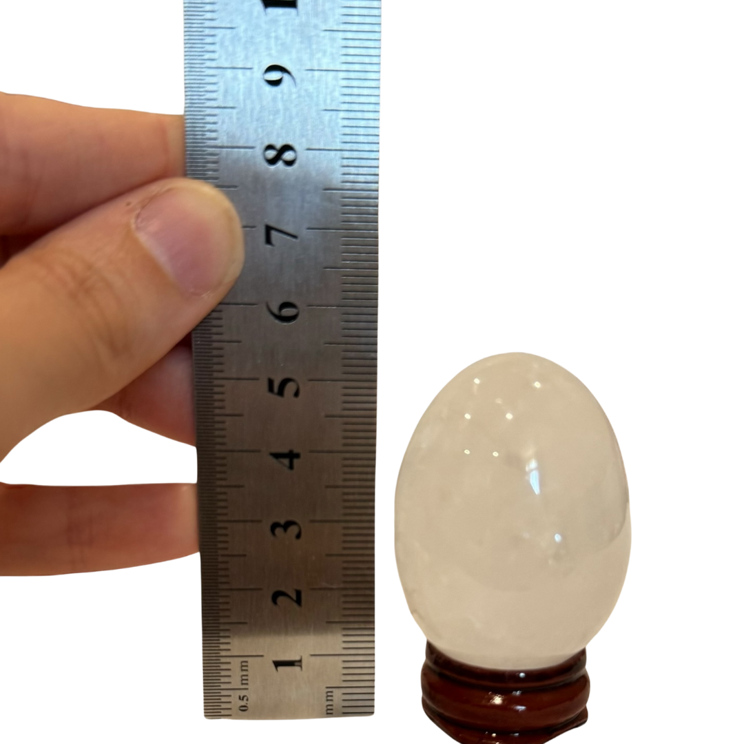 Clear Quartz Polished Egg With Stand
