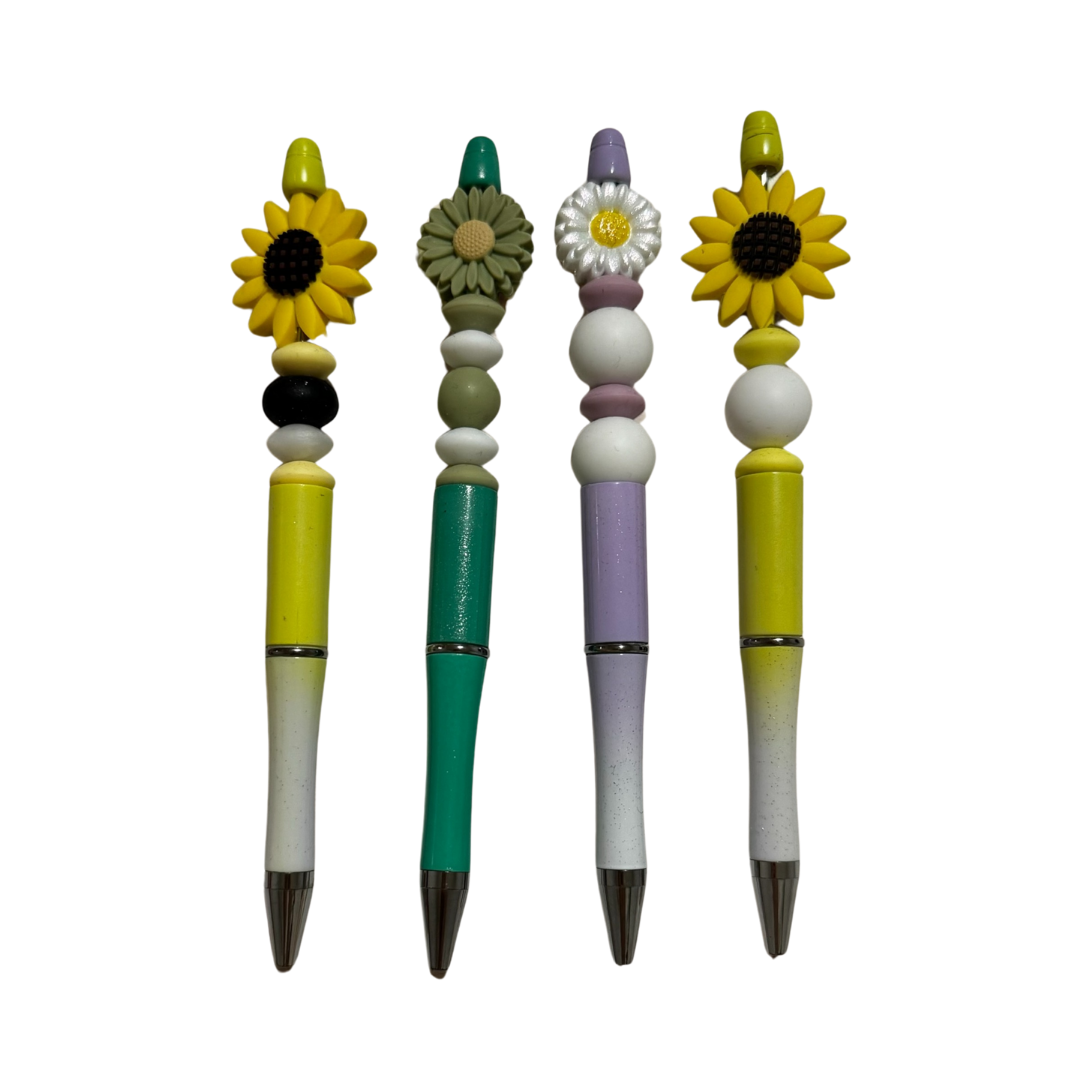 Lily’s Beaded Flower Pen | Black Ink
