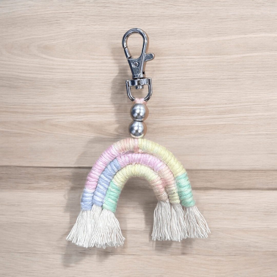 Macrame Rainbow Keyring | Small