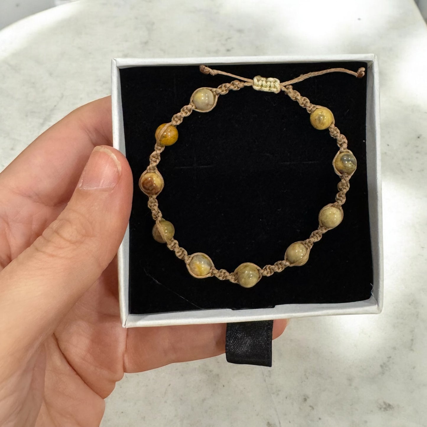 Crazy Lace Agate Macrame Bracelet