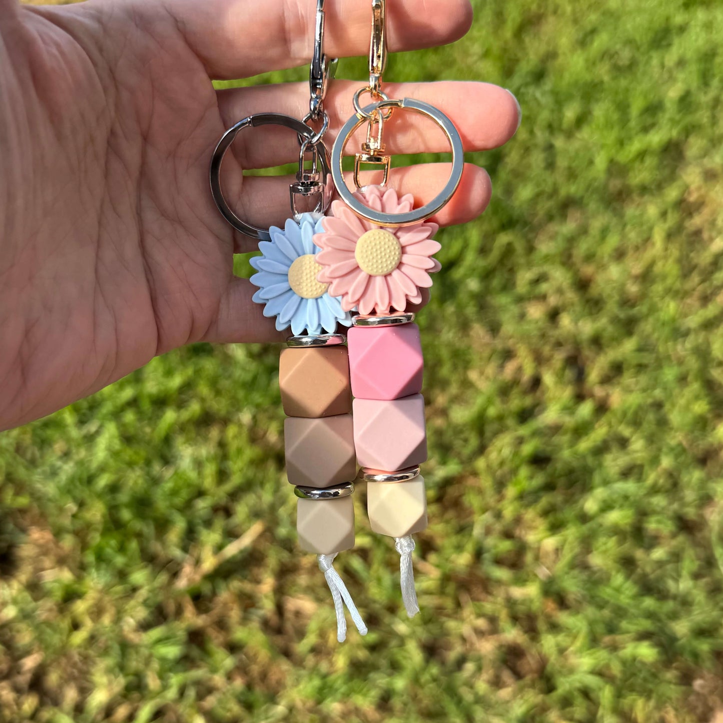 Flower Keyring New | Pink Or Blue