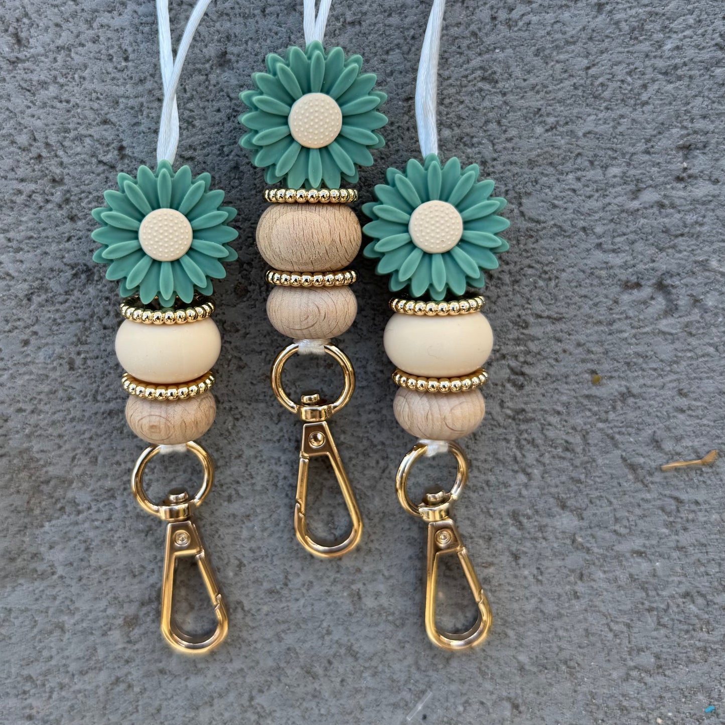Flower Lanyards | Green & Gold