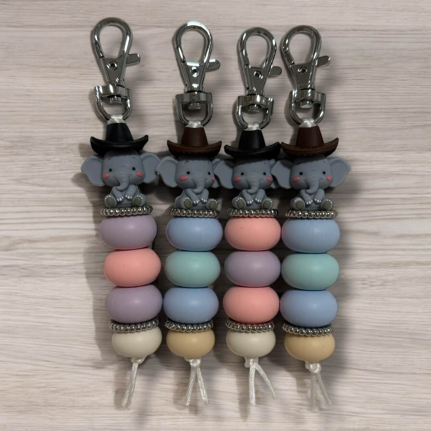 Elephant With Hat Keyring | 2 Colours