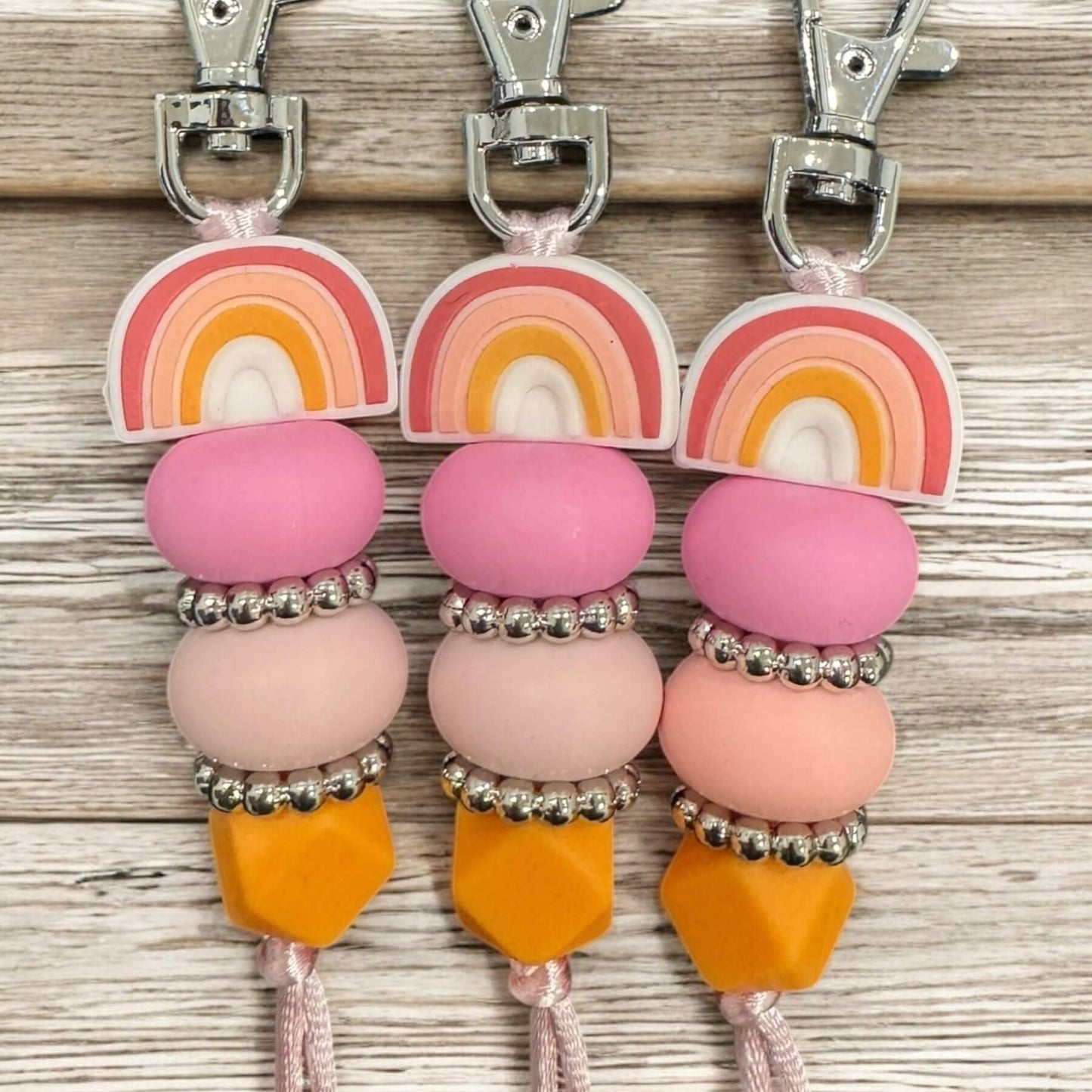Rainbow Keyring | Orange + Pink