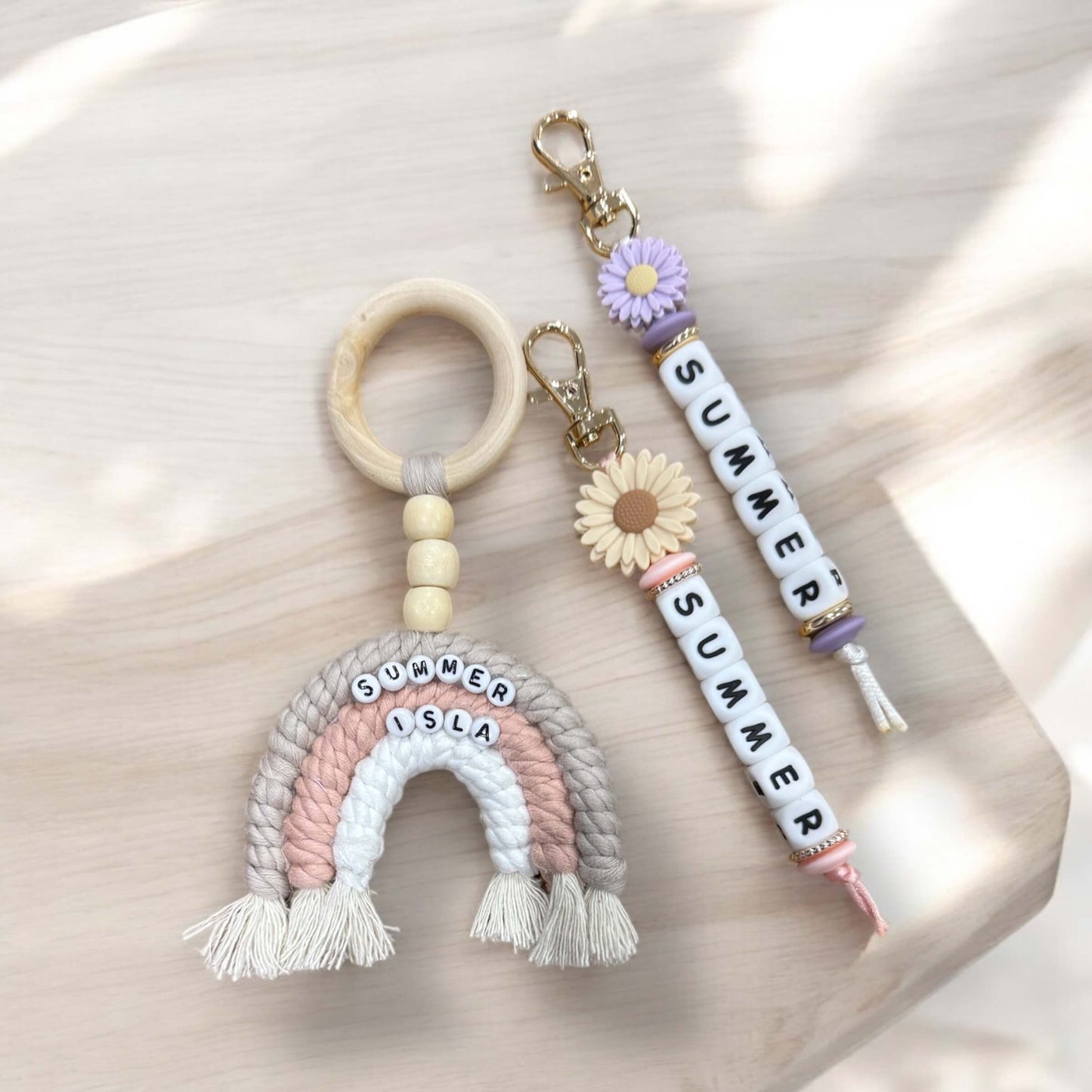 Personalised Rainbow & Keyring Gift Set