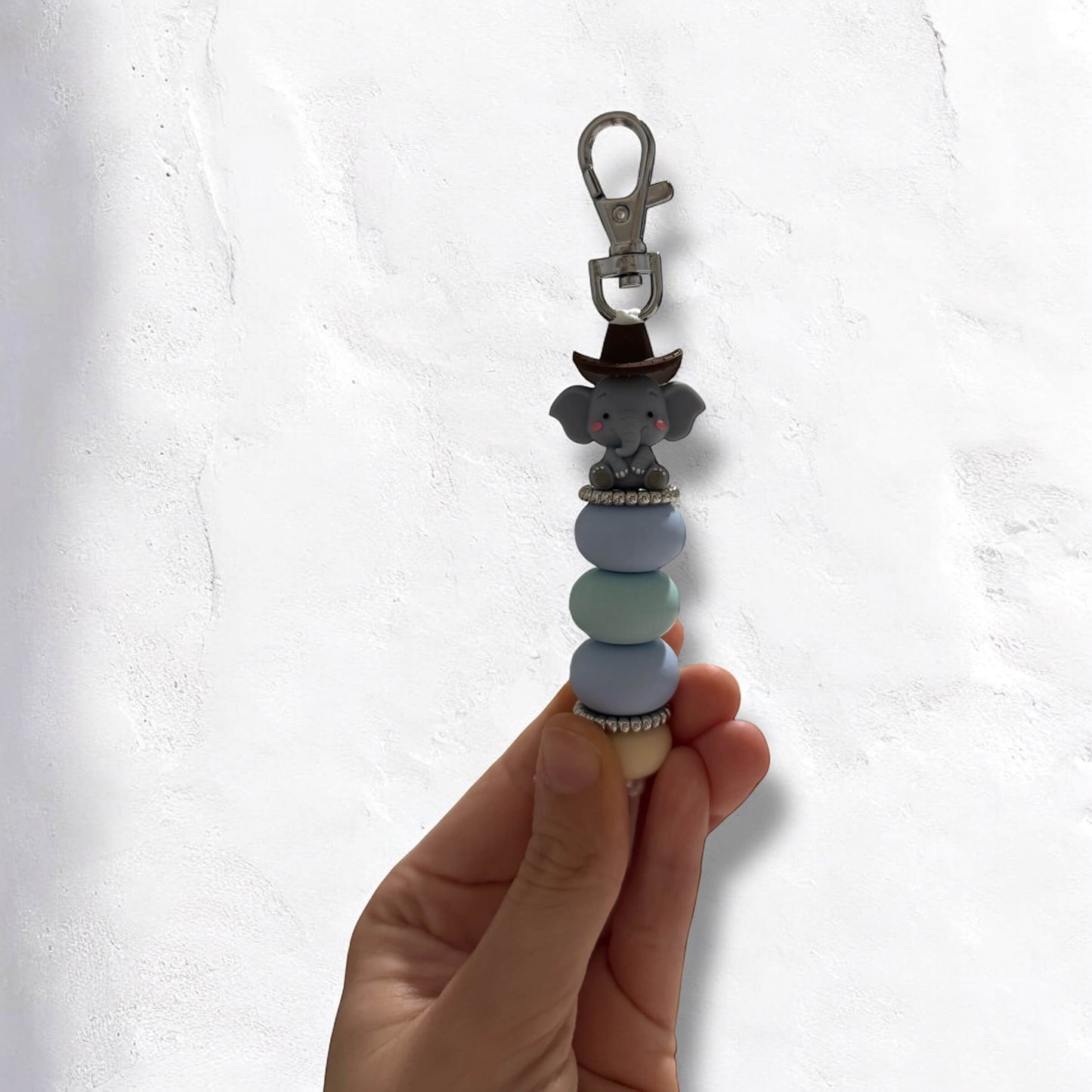 Elephant With Hat Keyring | 2 Colours