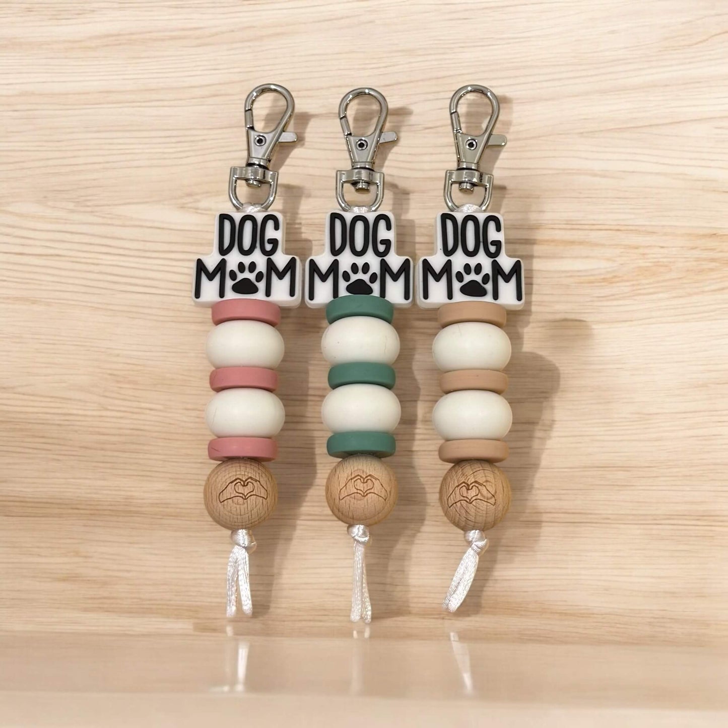 Dog Mum | Keyring | Pink Green or Beige