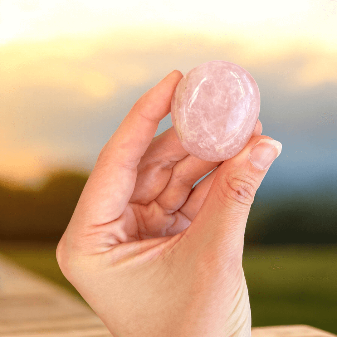 Rose Quartz Palm Stone