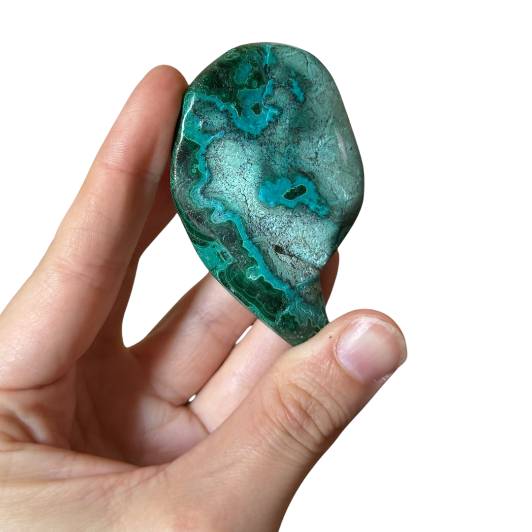 Malachite with Chrysocolla Crystal