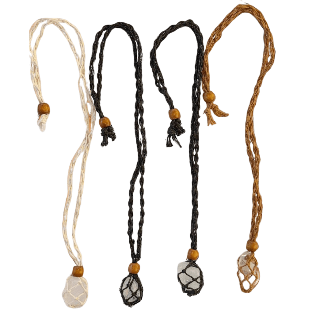 Macrame Tumble Crystal Necklace