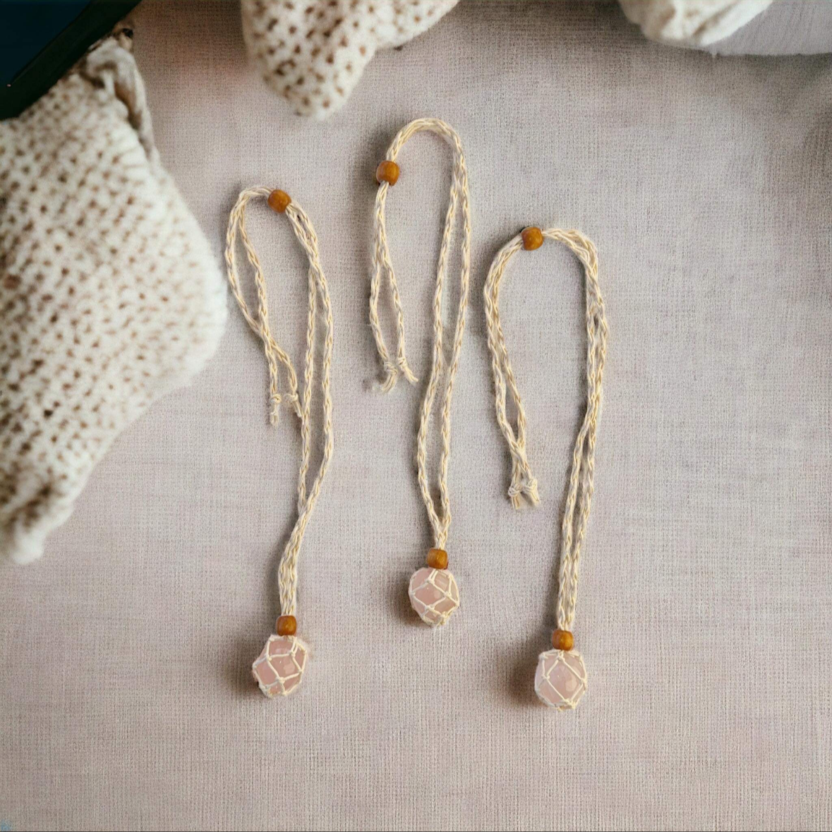 Macrame Tumble Crystal Necklace