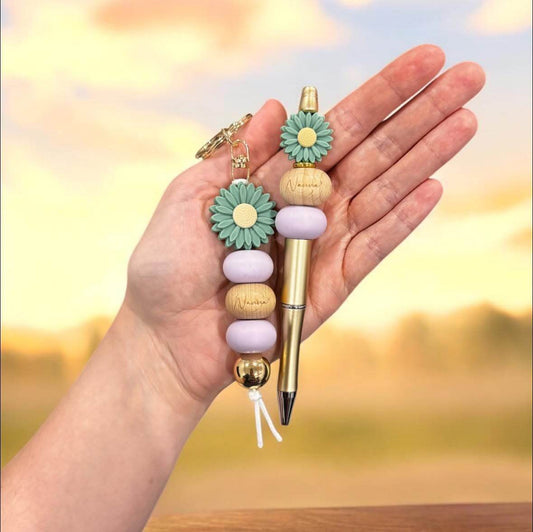 Nanna Keyring & Pen Gift Set | Purple & Green