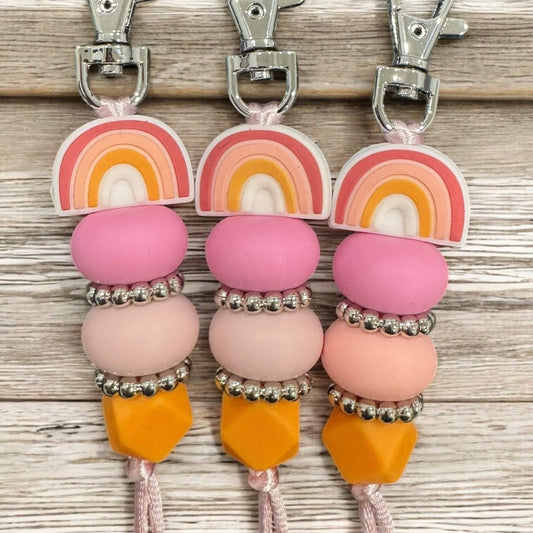 Rainbow Keyring | Orange + Pink