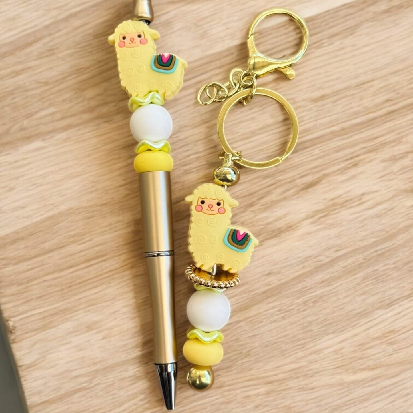 Matching Alpaca Pen and Keyring Set | 4 Colours