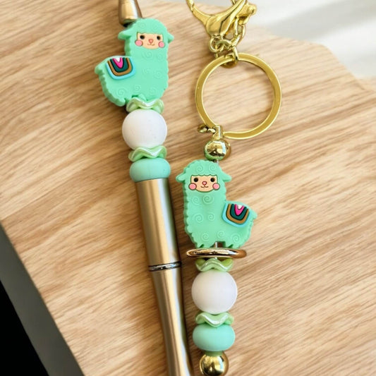 Matching Alpaca Pen and Keyring Set | 4 Colours