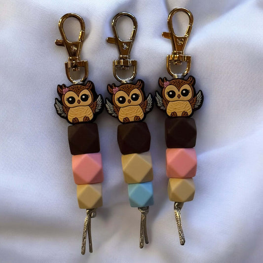 Owl Keyring | Pink or Blue